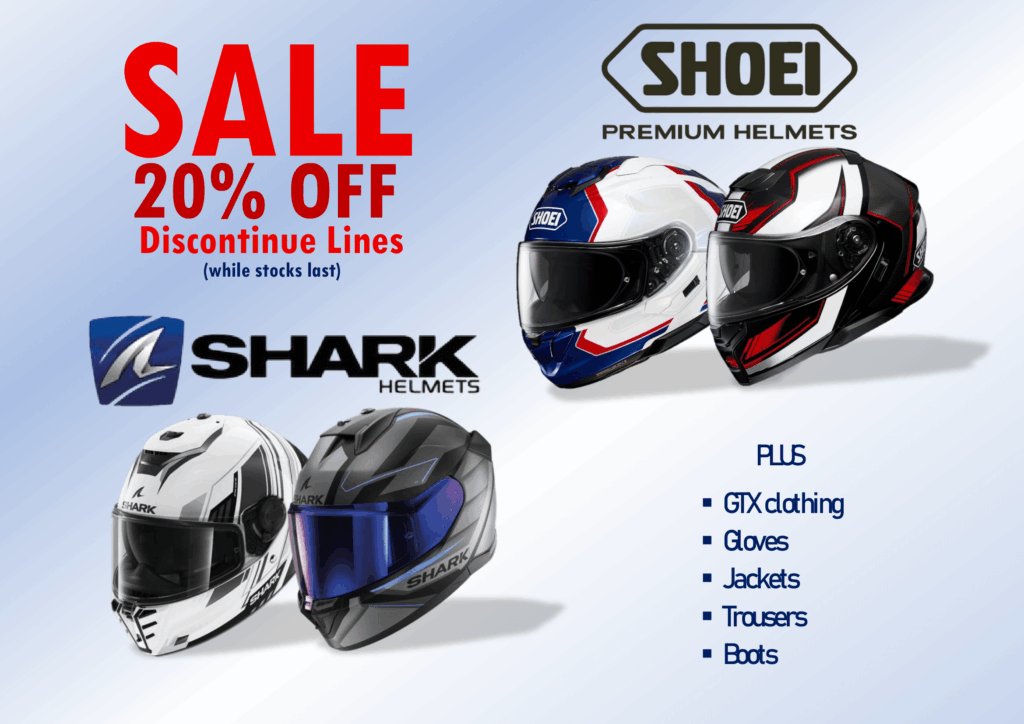 Shoei and Shark Helmet Sale - Mitchells Motorcycles